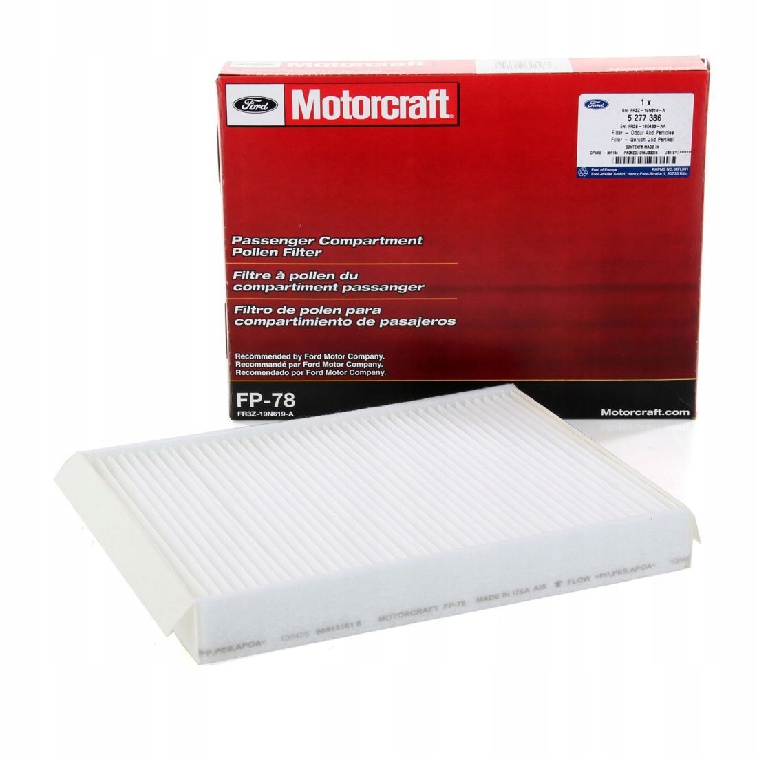 Kabinový Filtr Motorcraft FP78 Ford Mustang