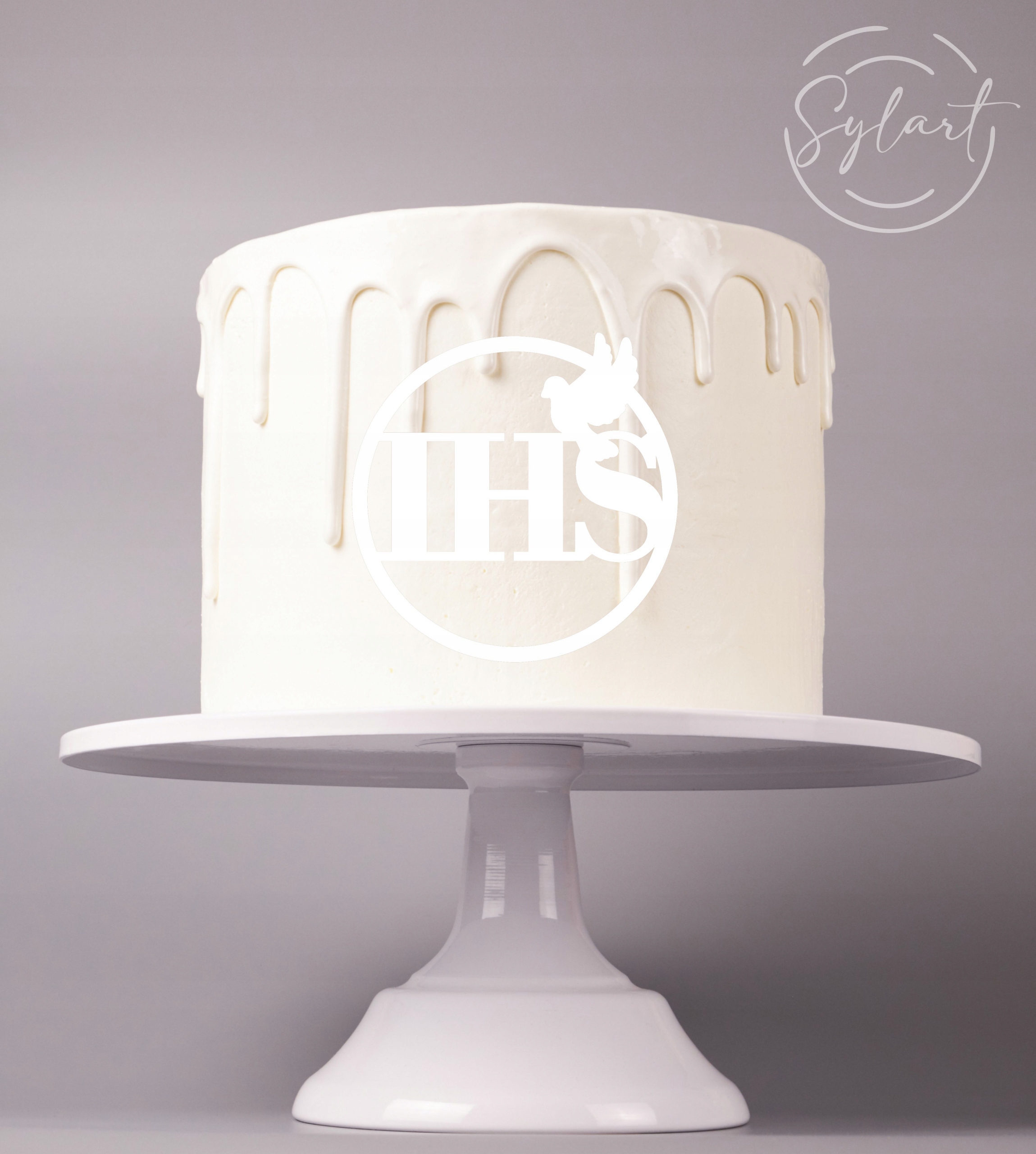 

Topper Na Bok Tortu Ihs Hostia Komunia Św Biały