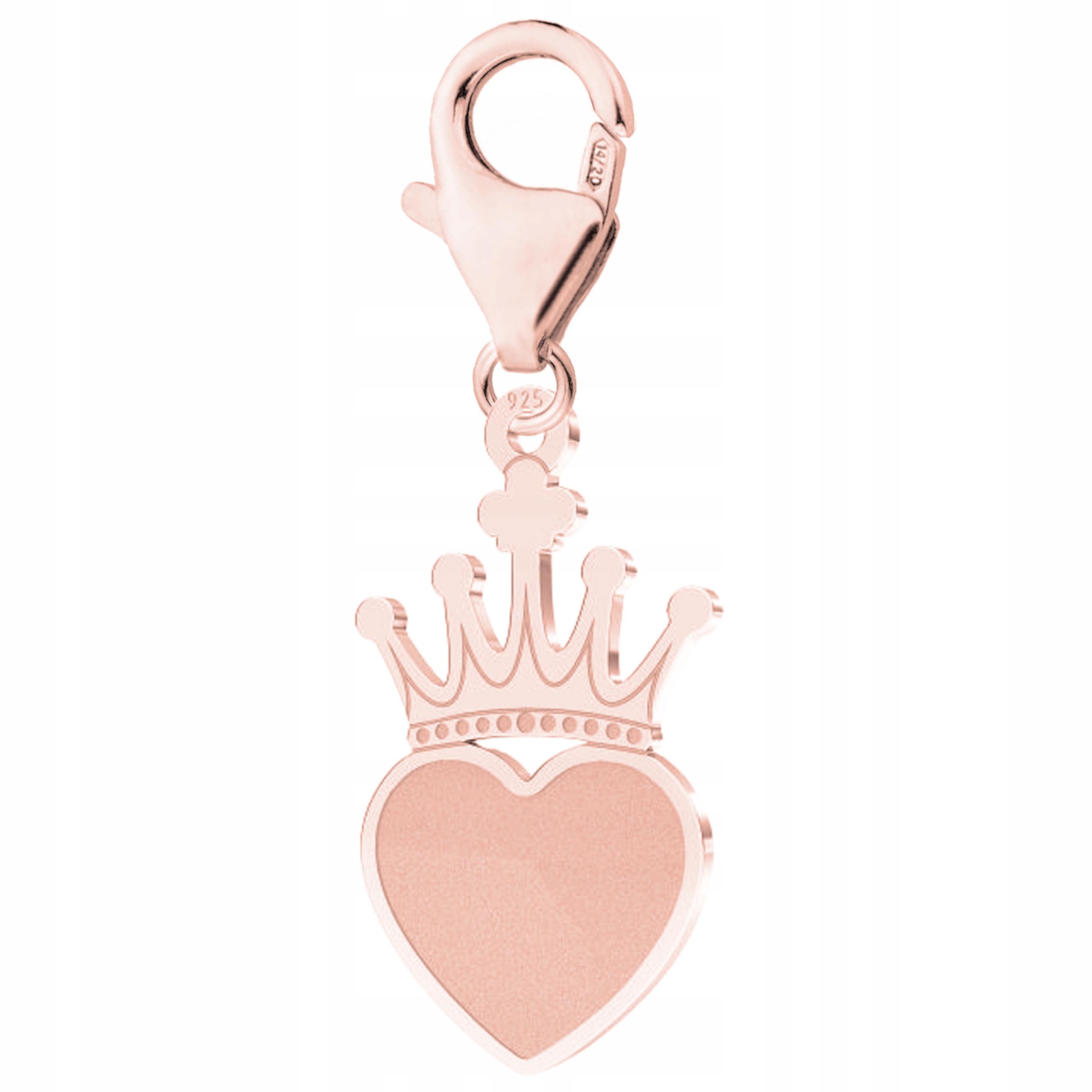 Přívěsek Korunka Srdce Crown růžové zlato 925