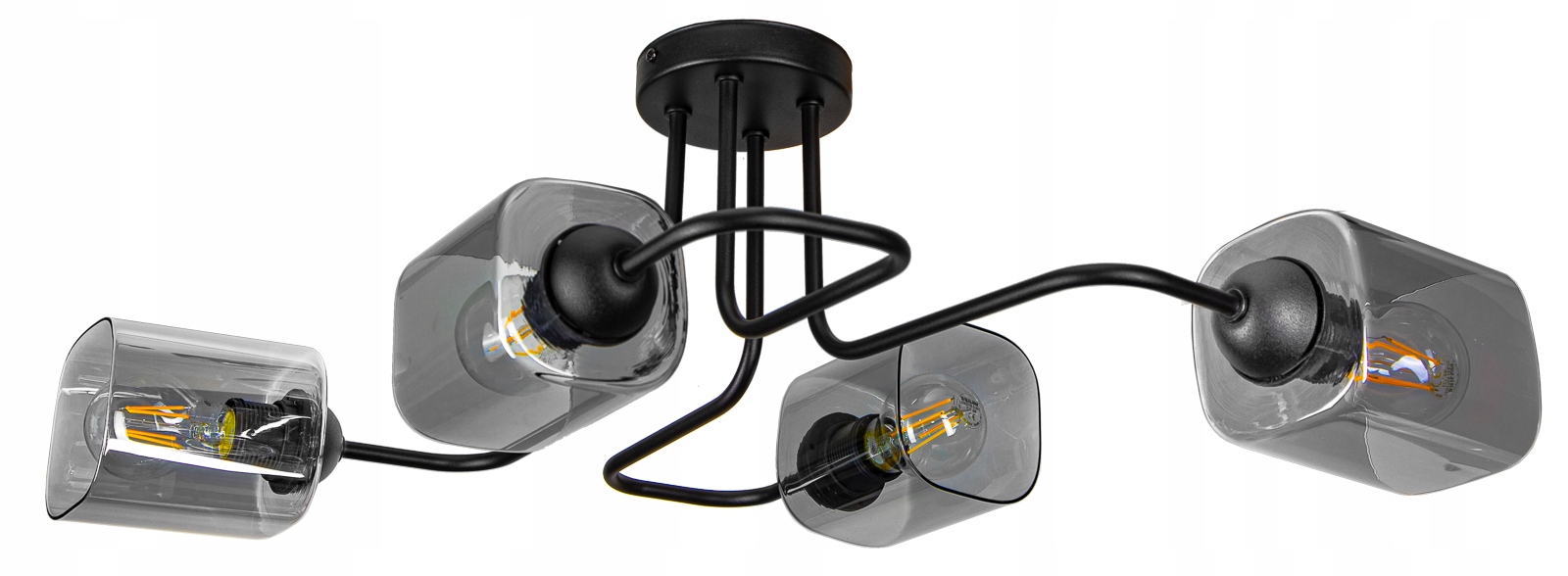 

Szklana Lampa Sufitowa Żyrandol Plafon Edison Led