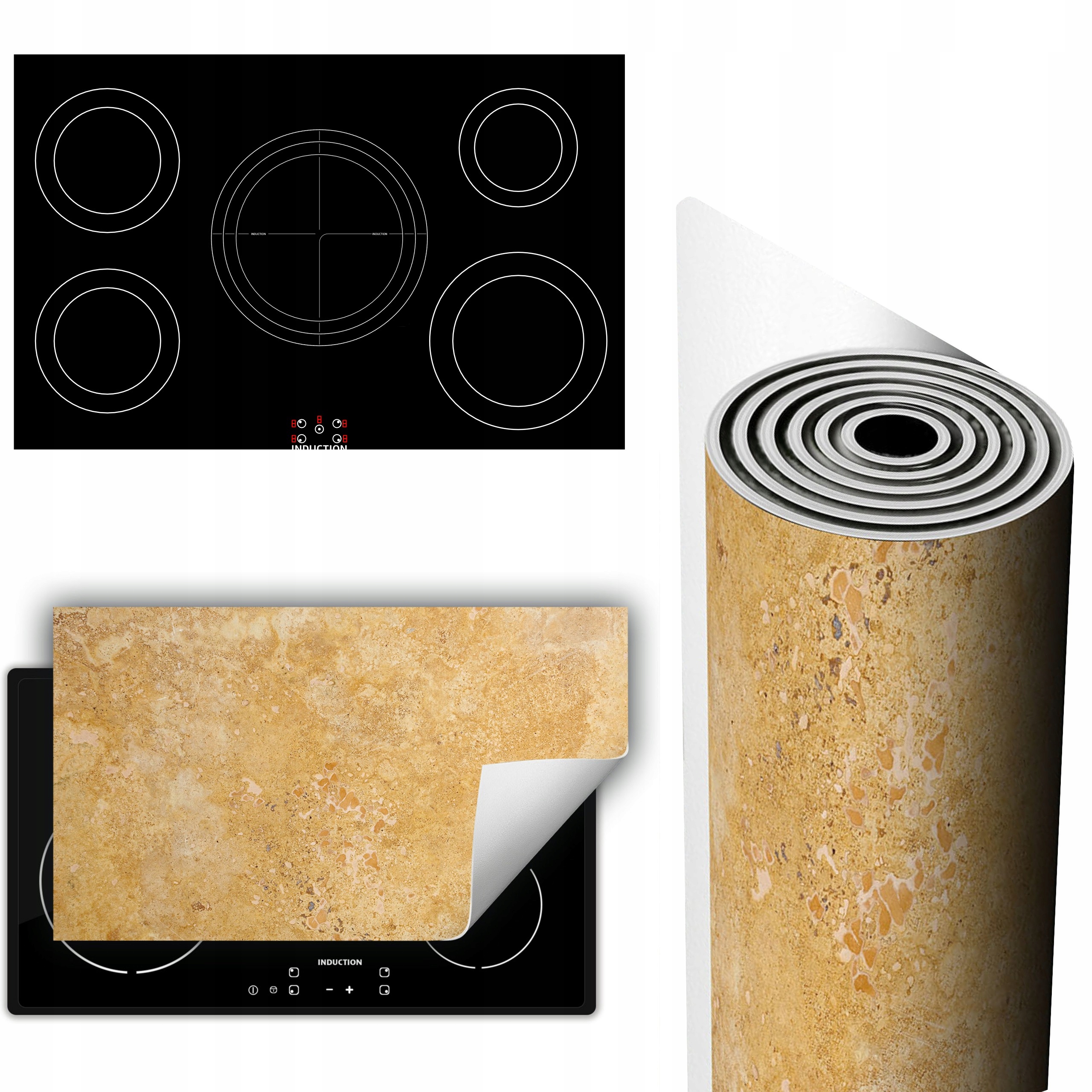 Vinylová Podložka Na Ochranu Kuchyňské Desky 90x52 zlatá břidlice