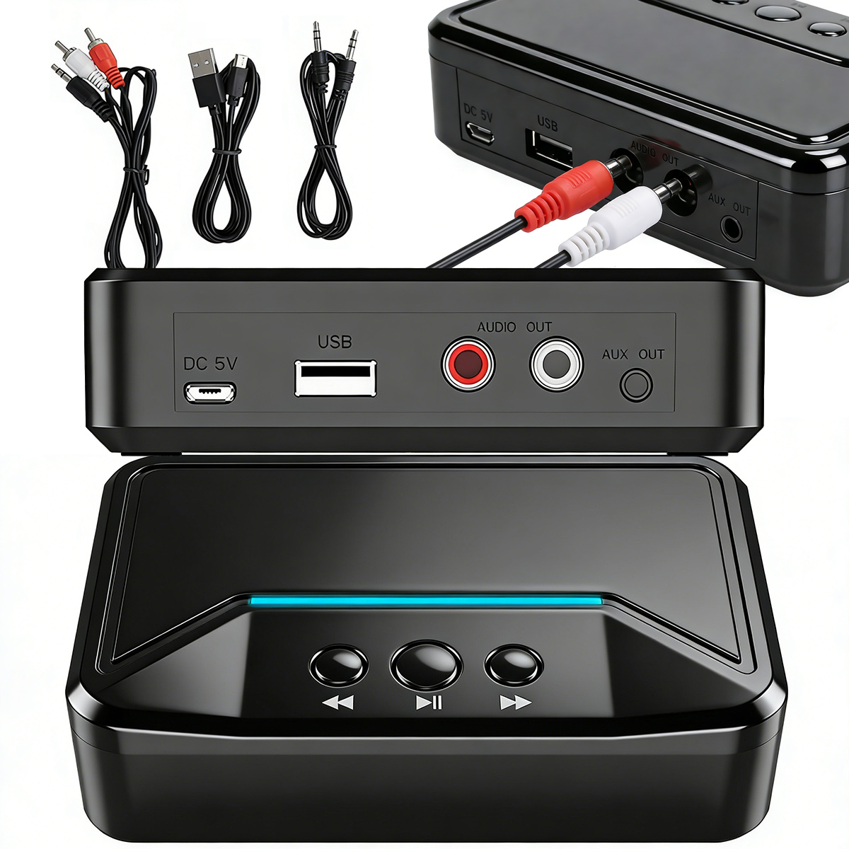 Odbiornik audio Bluetooth Nfc 5.3 Port Aux 3,5 mm do starego głośnika Rca