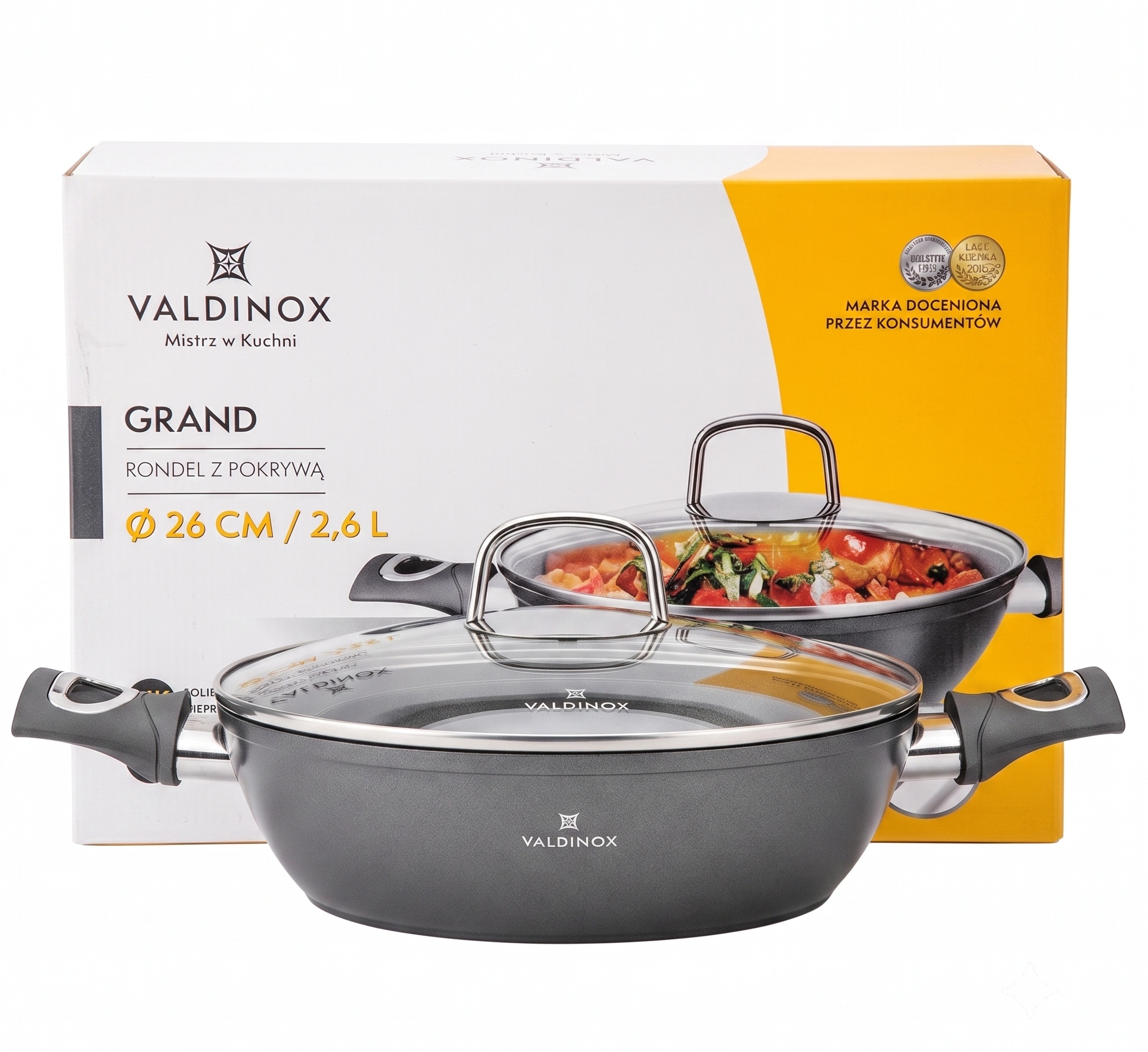 Rendlík s poklicí hrnec indukční plynová nepřilnavá 26 cm Valdinox Grand 2,6 l