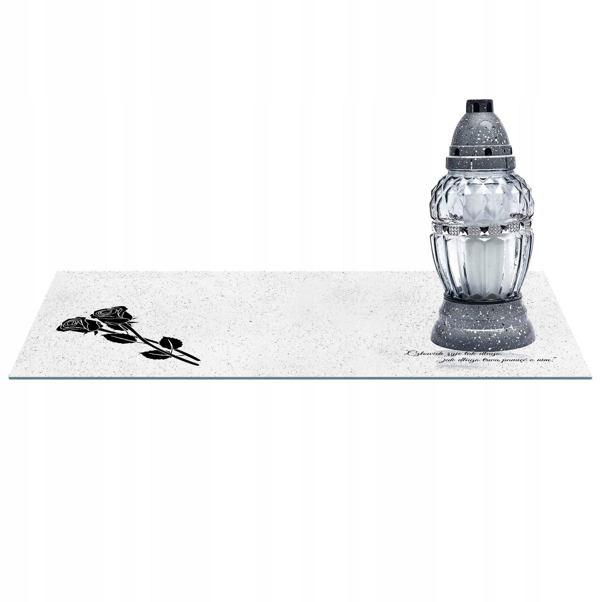 

Szklana Podstawka Pod Znicze 60x30cm 494d napis