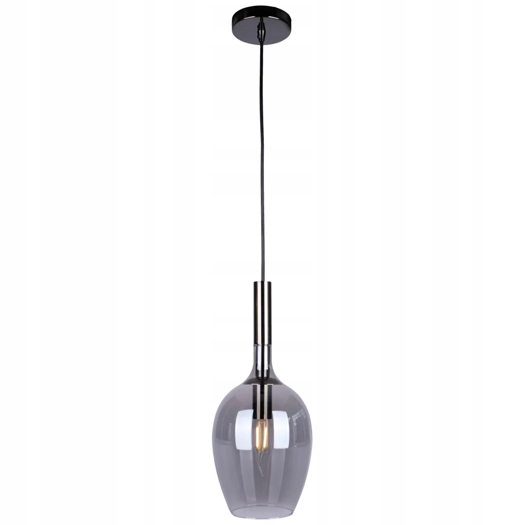 Závěsná skleněná lampa Lugano 1xE14 40W černá/chrom Milagro