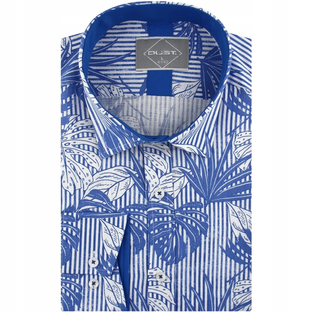 

Lniana przewiewna Koszula Męska Codzienna Hit B479