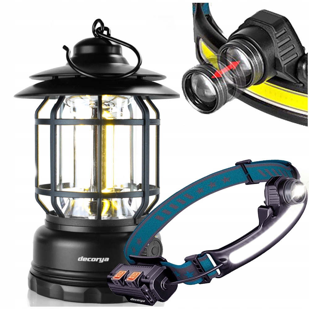 LAMPKA LED TURYSTYCZNA + LATARKA CZOŁOWA NA GŁOWĘ CZOŁÓWKA LAMPKA LED ZOOM