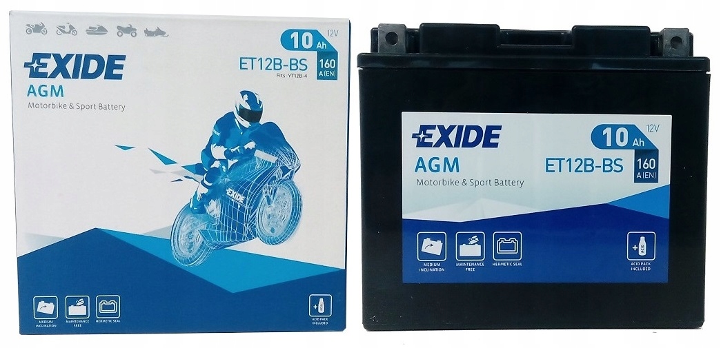 

Akumulator Exide ET12B-BS/YT12B-BS 12V 10Ah 160A