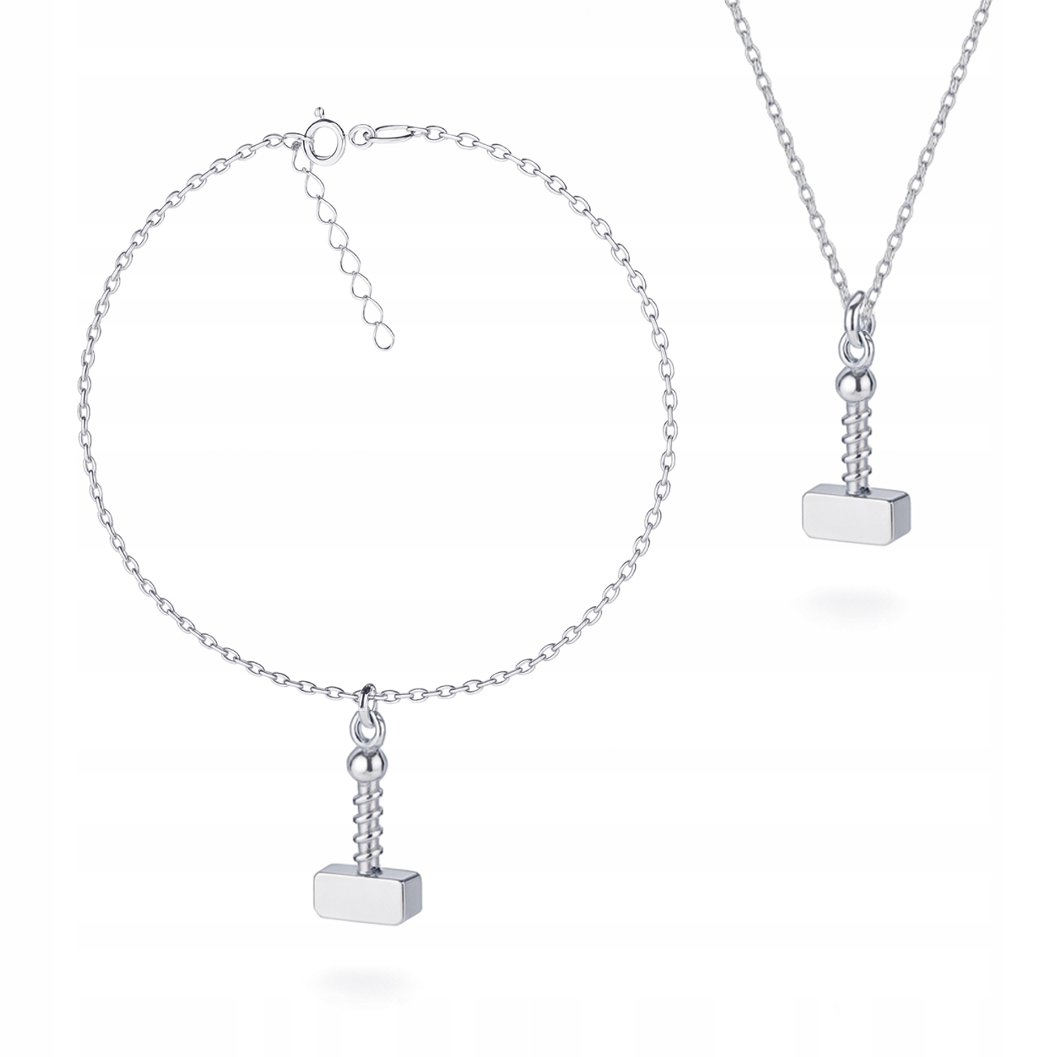 Mjolnir Kladivo Thora Wiking Sada stříbrných šperků ankr stříbro 925