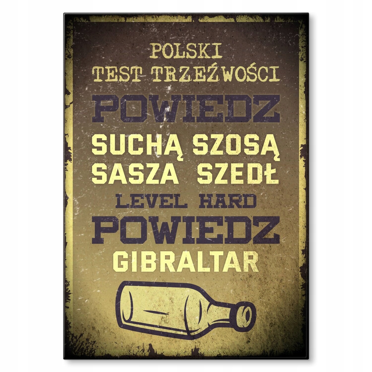 Kovový plakát Polský test střízlivosti Dárek 30 x 42 cm