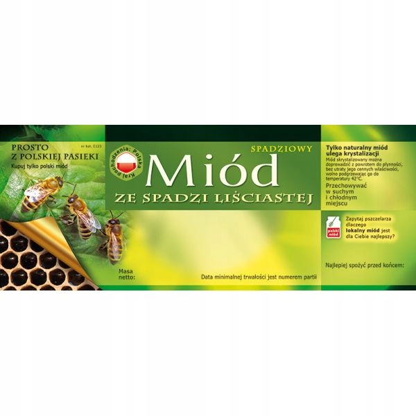 

Etykieta, naklejka na miód „miód Ze Spadzi Liścias
