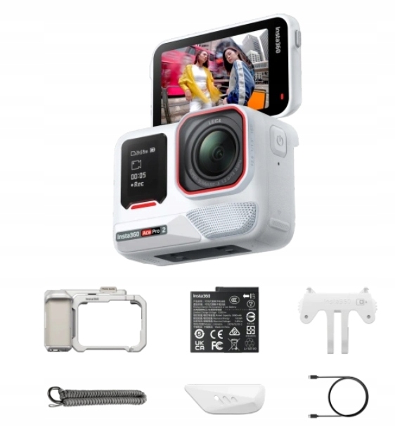Kamera sportowa Insta360 Ace Pro 2 8K Xplorer Bundle Arctic White Zestaw