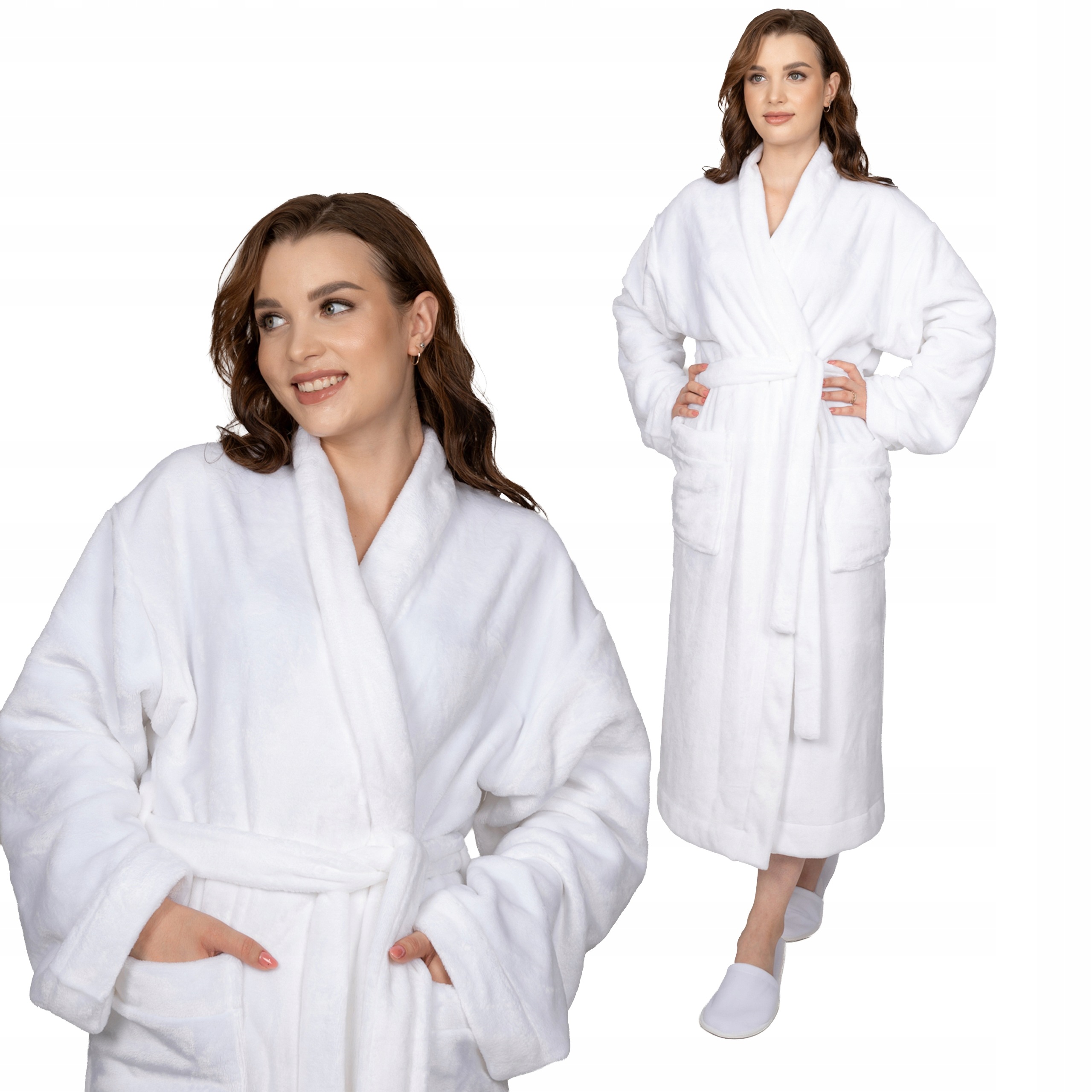 Župan Wellsoft Unisex Měkký Teplý Silný Elegantní XL Bílý Chila