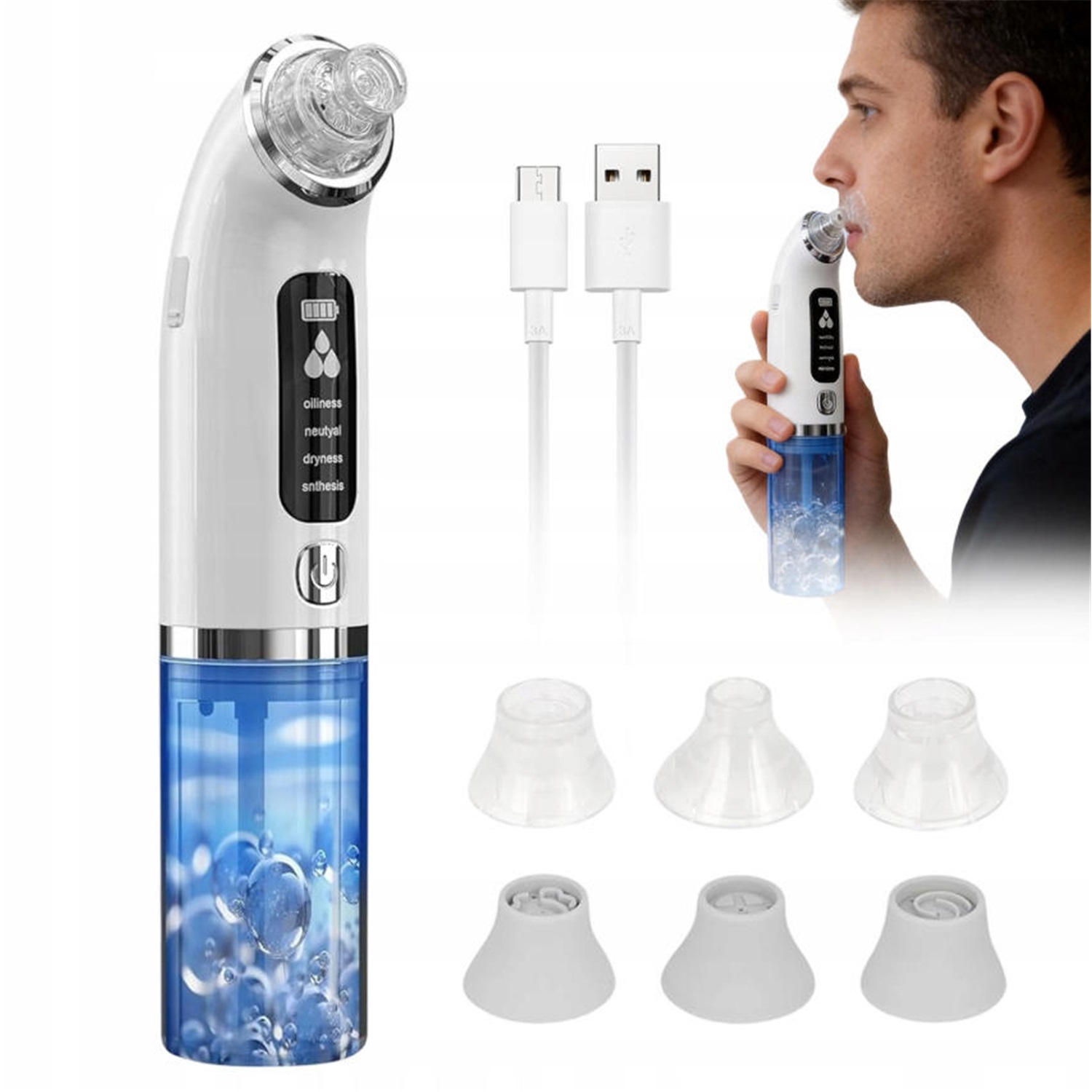 Vysavač 4 Režimy Usb Zařízení Pro Čištění Pórů Obličeje