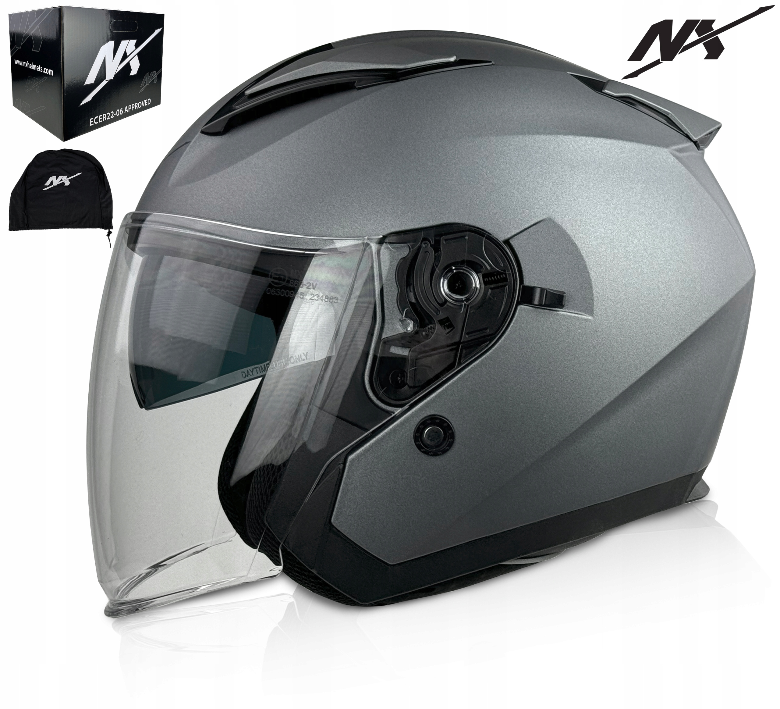 KASK MOTOCYKLOWY NX CITY OTWARTY ECER 22.06 MOTOCYKL SKUTER Z BLENDĄ r. XXL