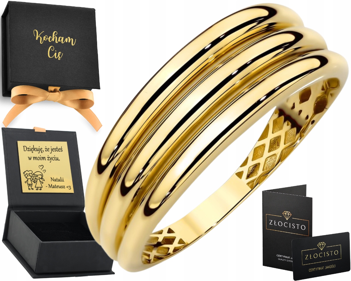 Prstýnek s trojitou lištou Ryzost 585 s certifikátem gravírování