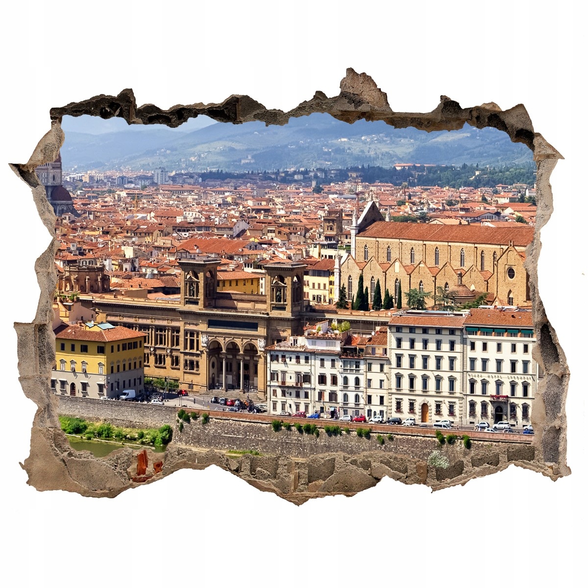 

Fototapeta dziura na ścianę 3d Florencja Włochy