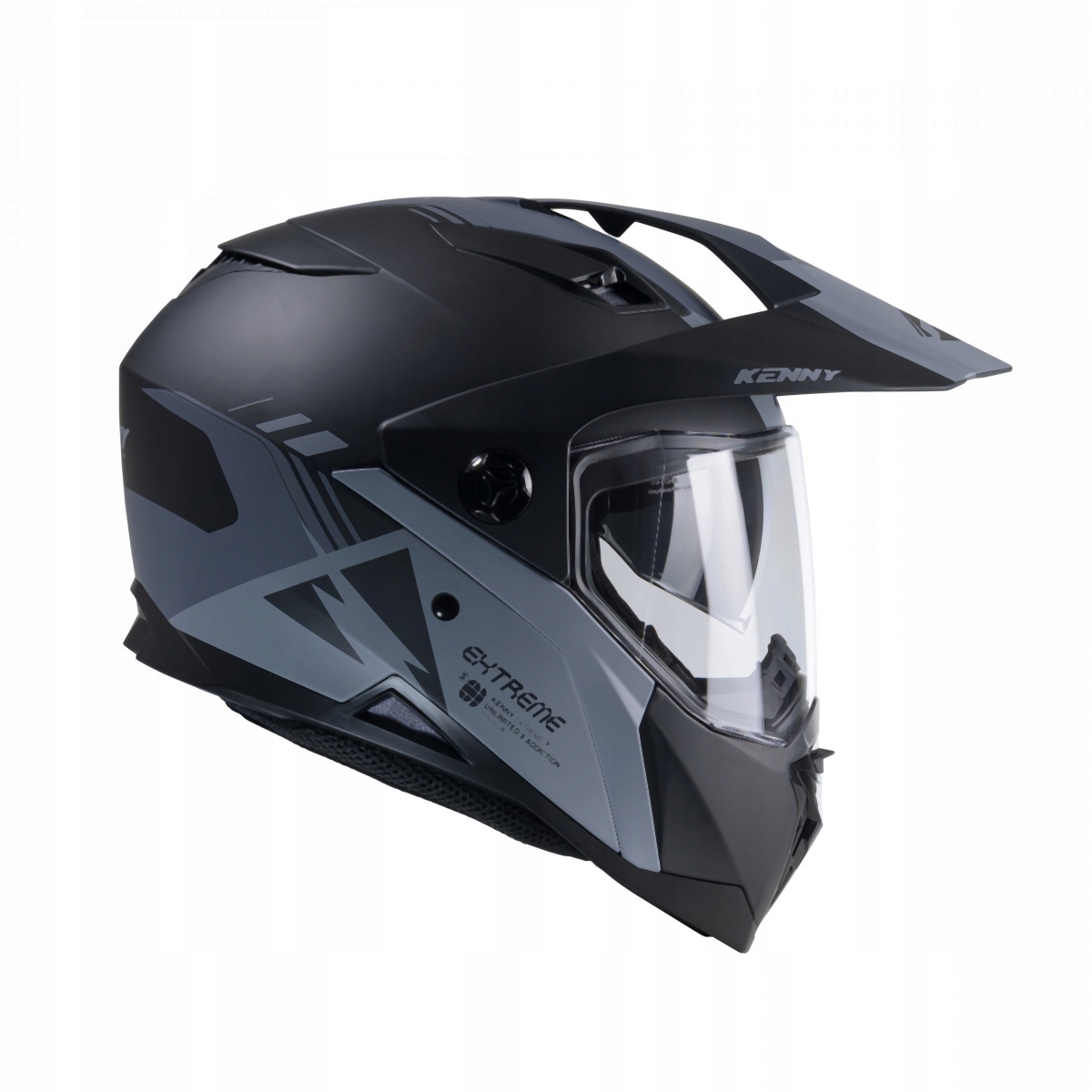 Kenny Racing Prilba Dual Adventure Extreme Graphic Čierna/sivá Matná Veľkosť Xs