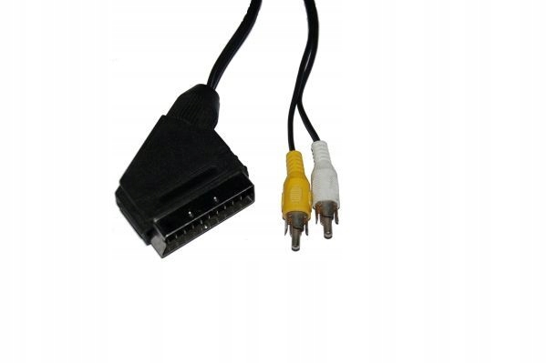 Kabel wtyk Euro --> 2 wtyki RCA tylko do audio, 2,5m