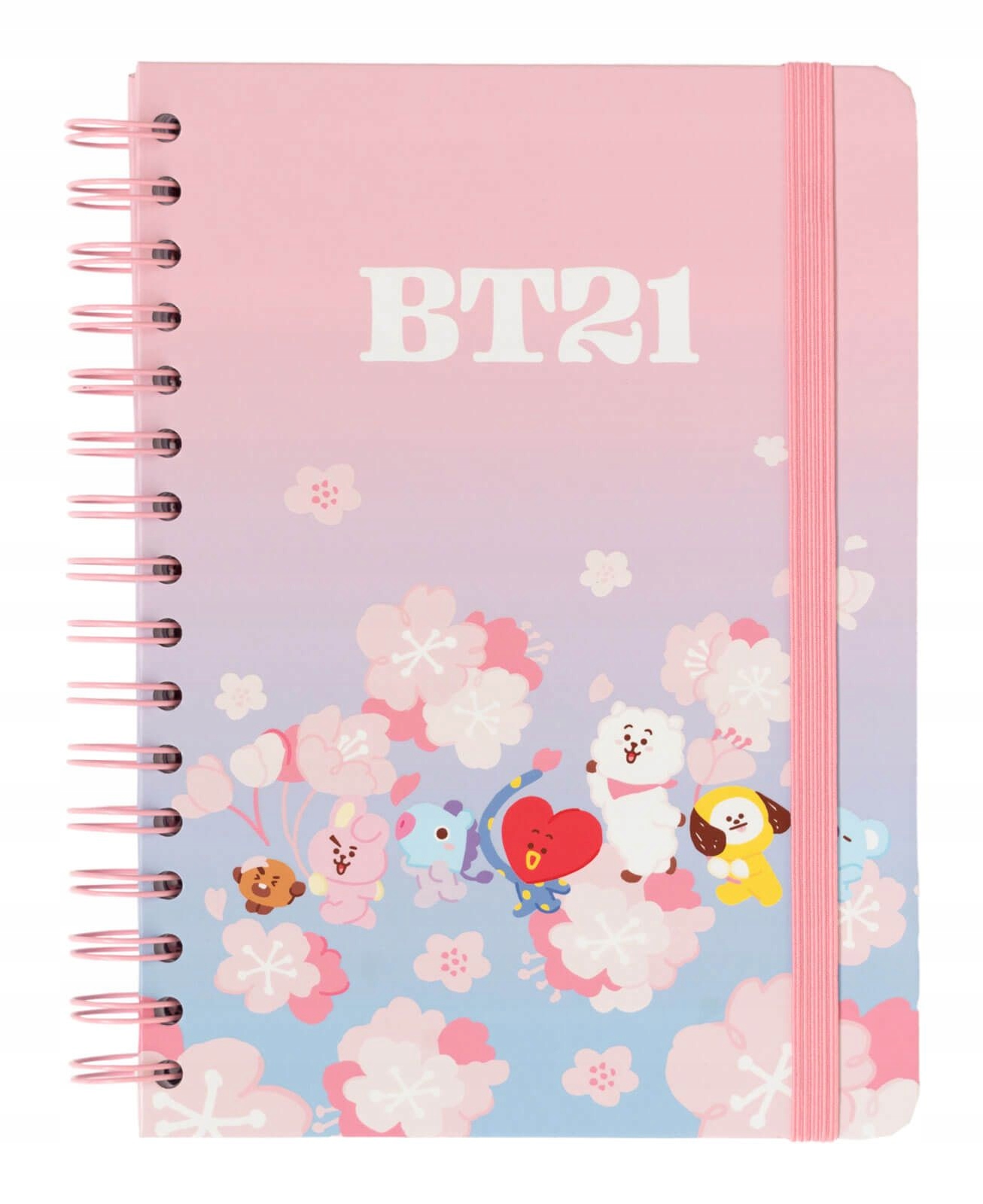 Notes A5 BTS BT21 Cherry Blossom 90 kartek linie Prezent dla Dziecka