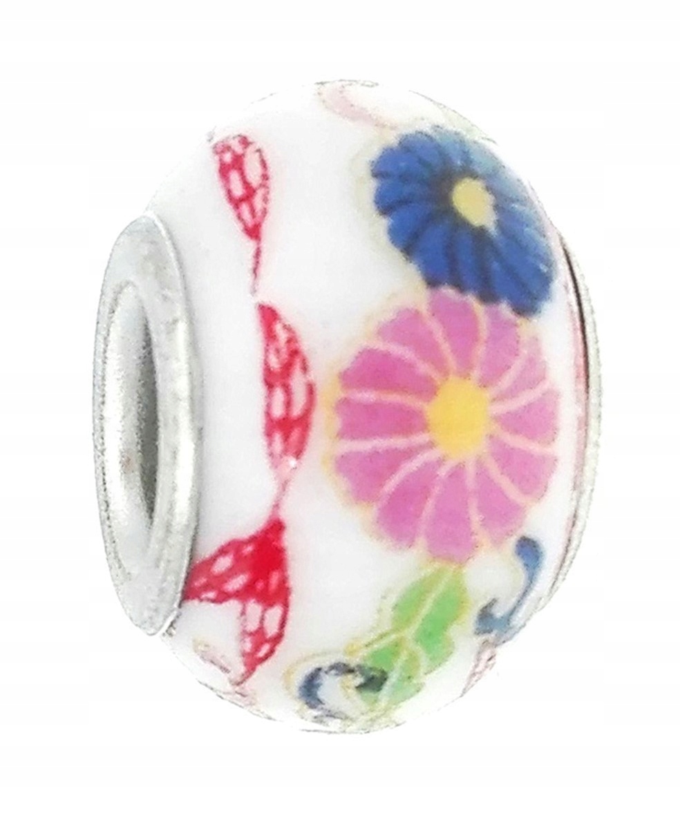

Zawieszka beads ceramiczny kolorowe kwiaty