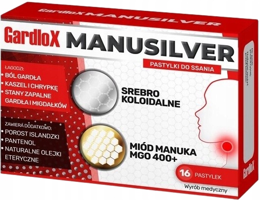 

Gardlox Manusilver pastylki do ssania, 16 pastylek