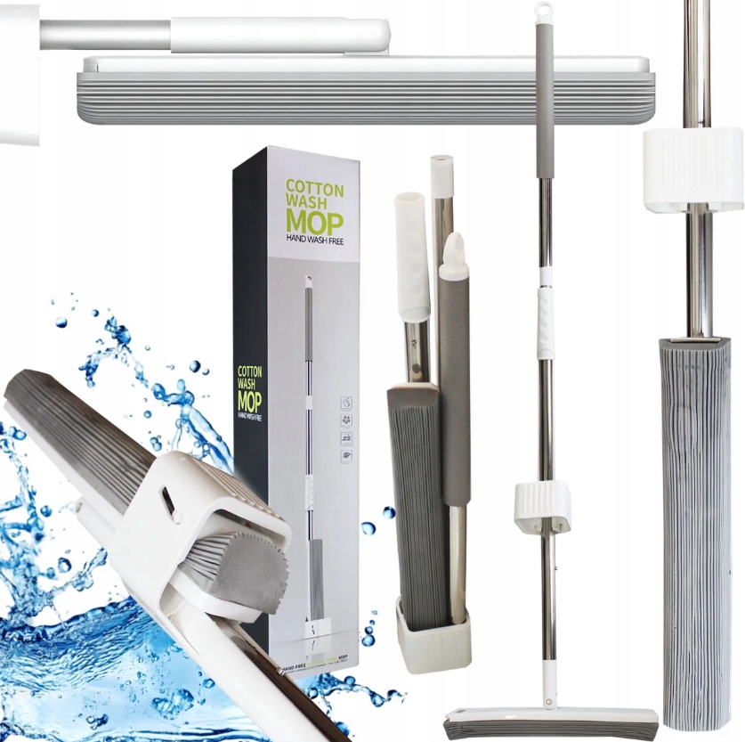 Levně Houbový mop na mytí podlah, vytlačovací, rotační, na vodu, savý