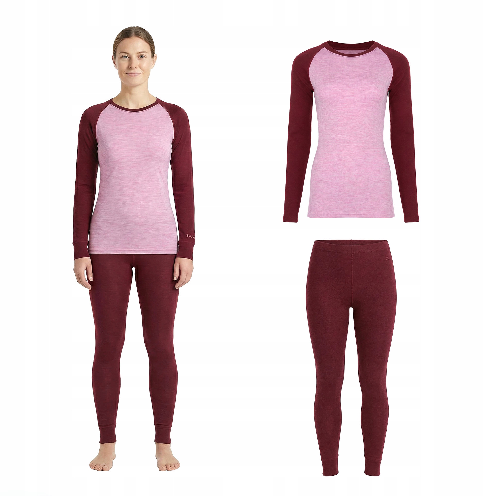 Komplet bielizny termoaktywnej Merino Woolcano SET0980 fioletowy XL
