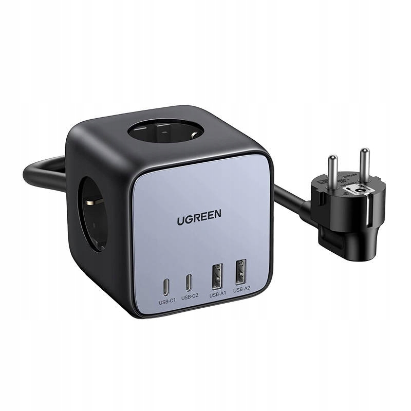 Napájacia Lišta Ugreen CD268 65W So 6 Usb Portami A Zásuvkami (ac) 1,8m Čierna