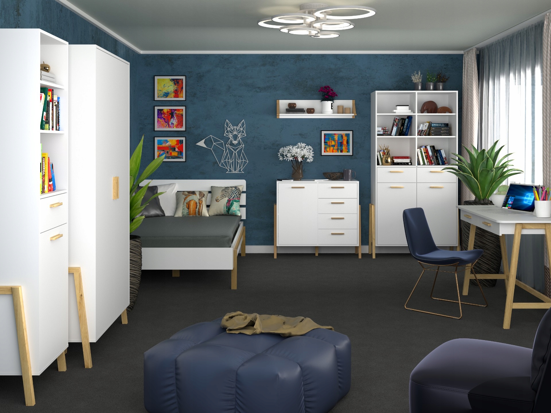 BELLE łoże 120 biały Szerokość mebla 130 cm