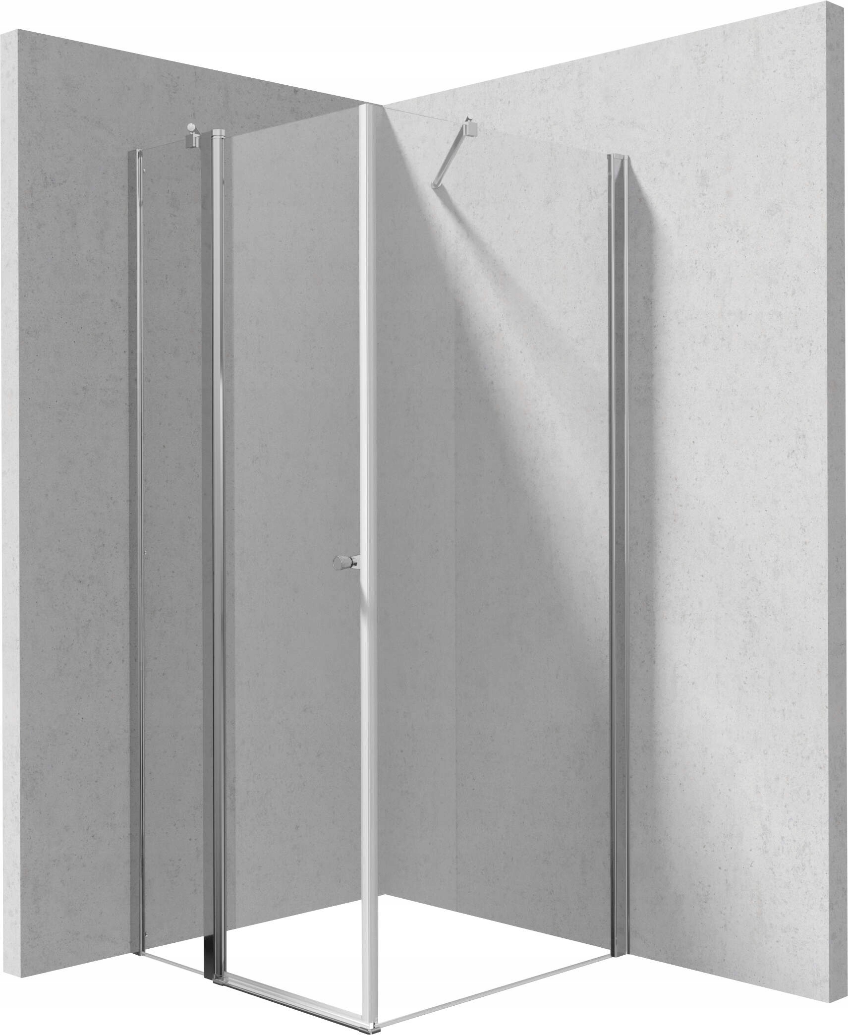 Čtvercová Sprchový Kout 80 x 80 cm, Tvrzené Sklo, chromovaná povrchová úprava