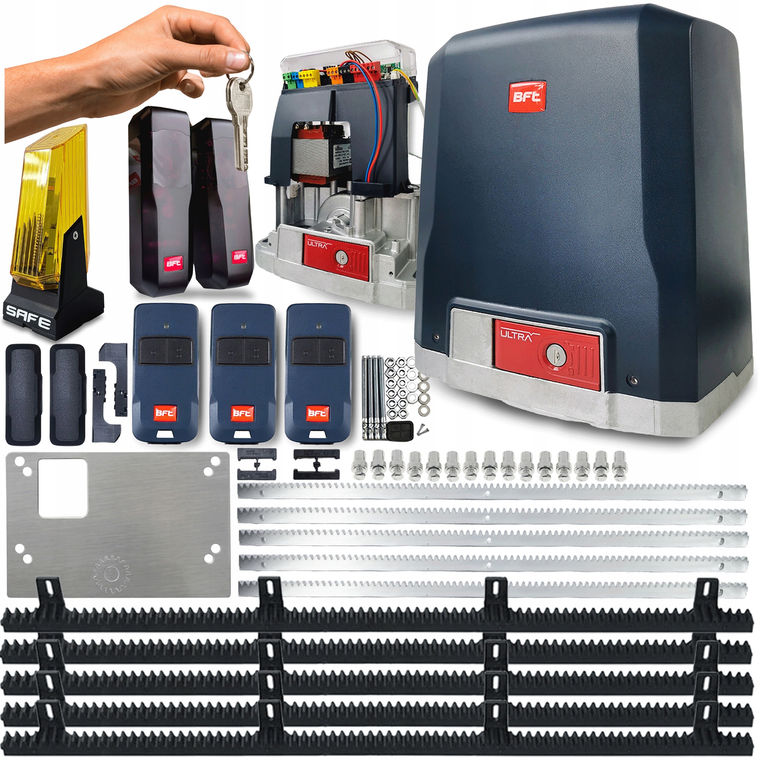 Set Pohon posuvné Brány Bft Deimos Ultra B600 kg automat na dálkové ovládání lišty