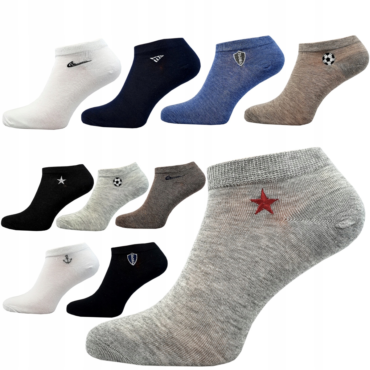 

10xKOLOROWE Stopki Męskie Skarpety Bawełna Premium