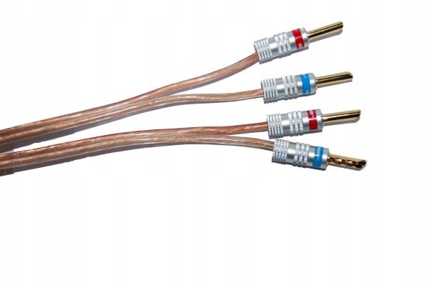 Kabel głośnikowy 2 wtyki banan 2 wtyki banan, 1m