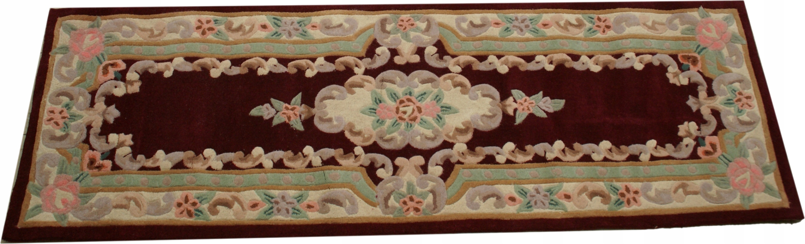 Vlnený koberec Aubusson 213x69 bordový