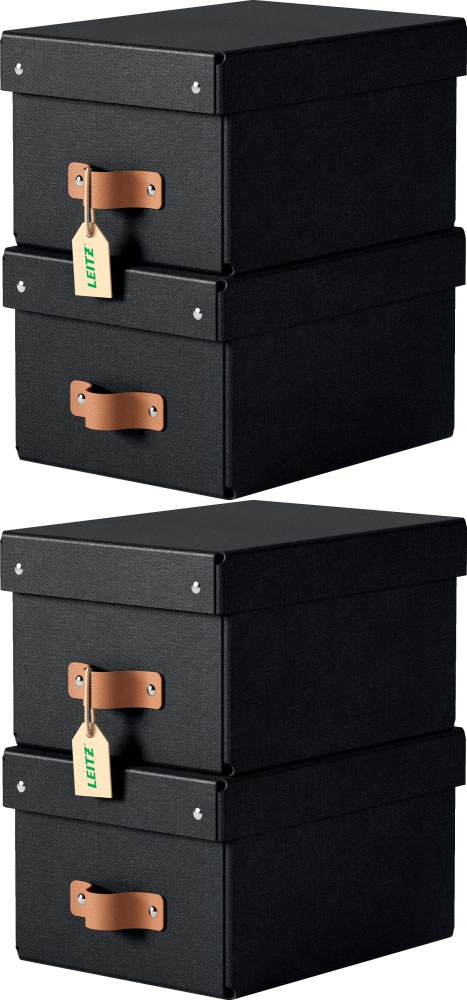 Pudełko do przechowywania Leitz Puro z pokrywką 7 l Czarne 4szt