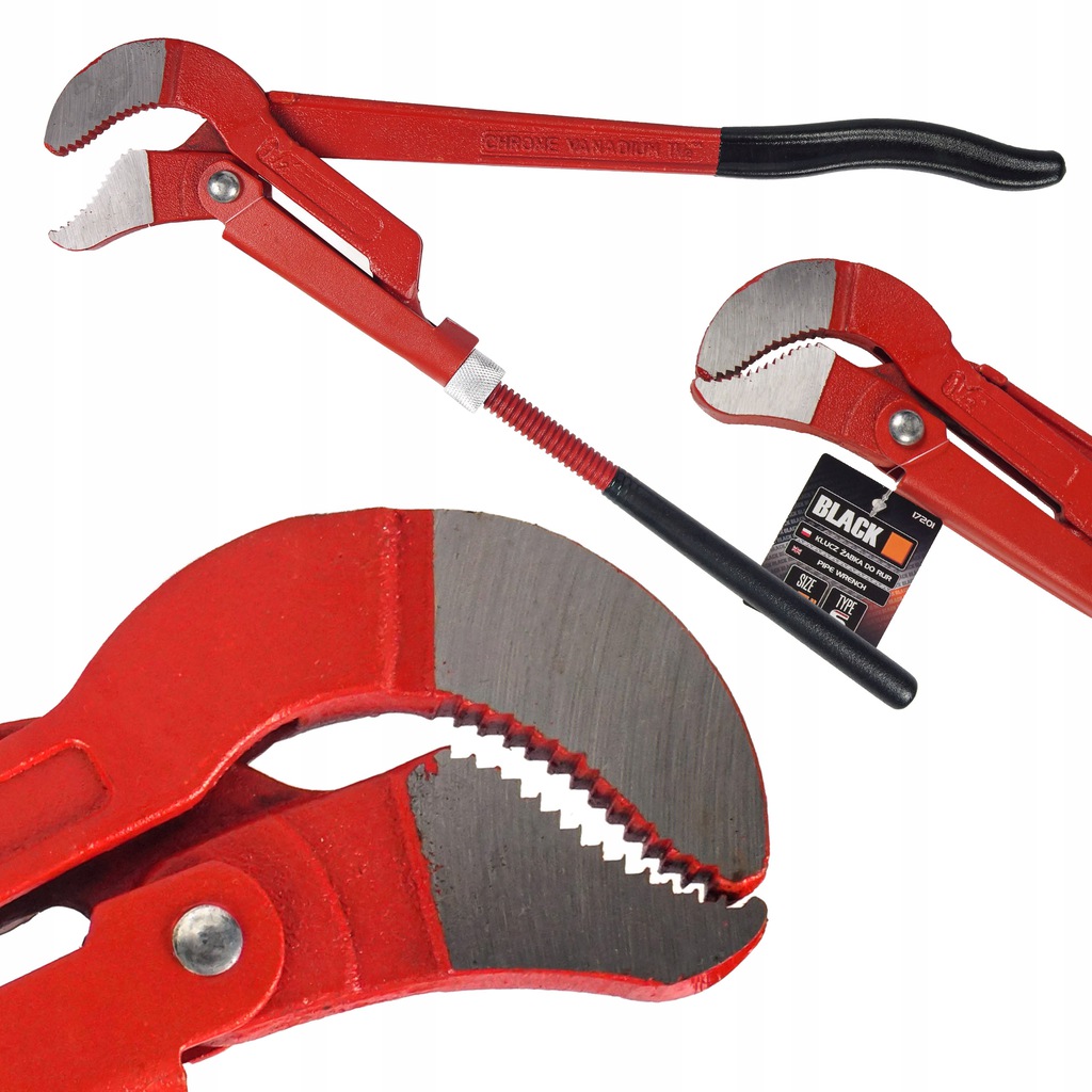 KLUCZ HYDRAULICZNY NASTAWNY SZWEDZKI DO RUR 1,5 BLACK