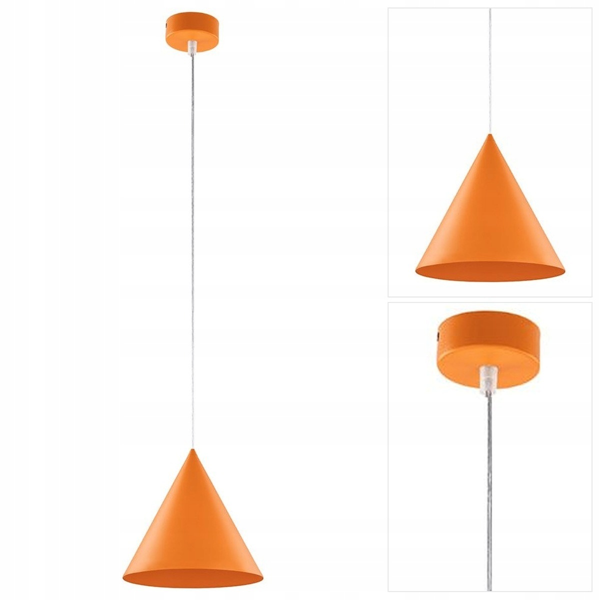 Oranžová závěsná lampa Cono s harmonickým leskem nad ostrovem Tk Lighting