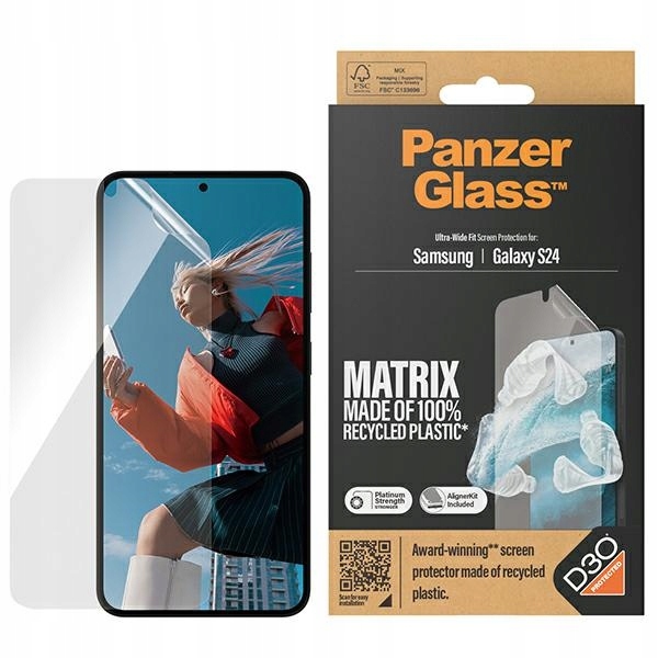 Szkło ochronne z D3O Matrix do Samsung S24 PanzerGlass, z aplikatorem