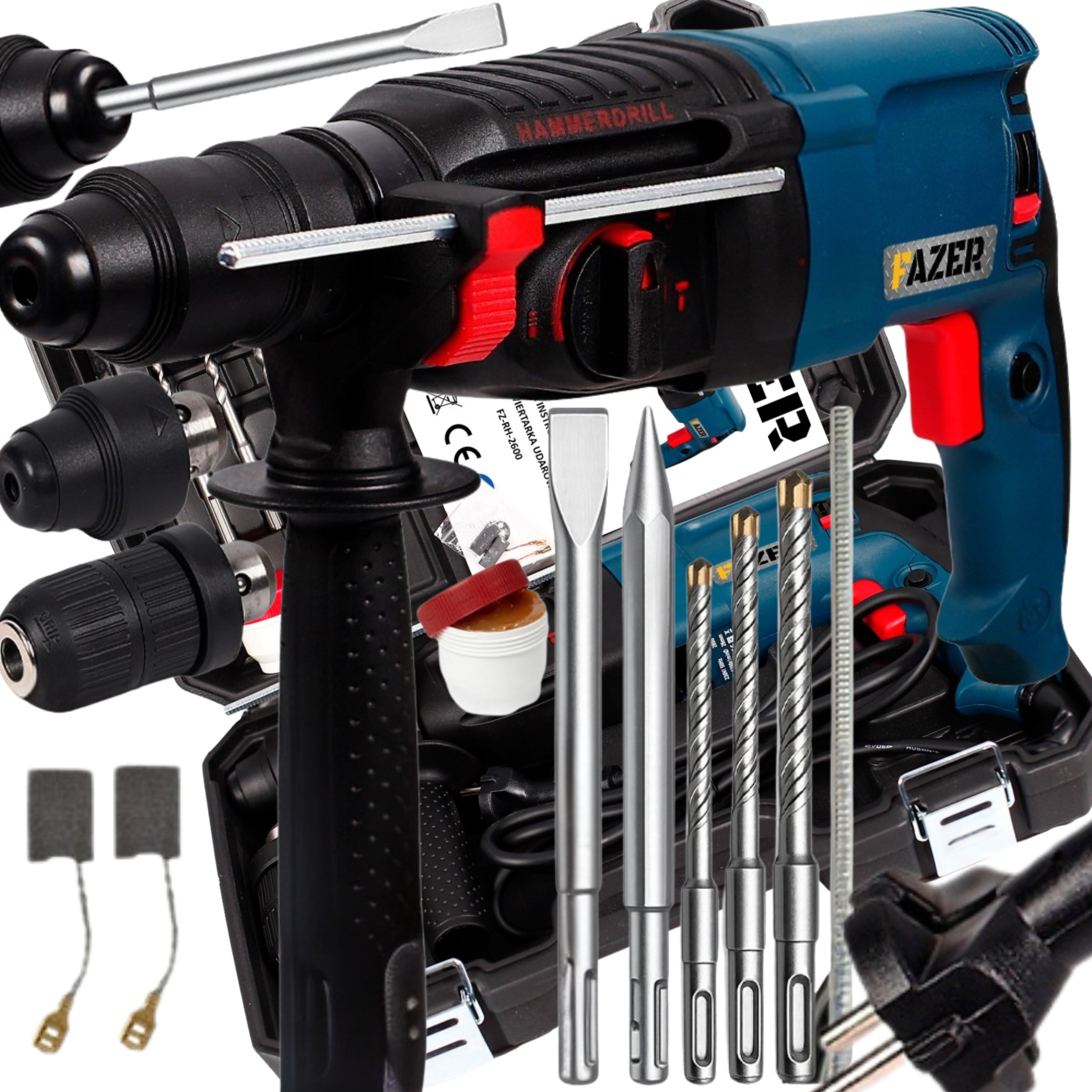 Młotowiertarka Wiertarka Młot Udarowy Wkrętarka Sds Elektryczna 2600W 4J