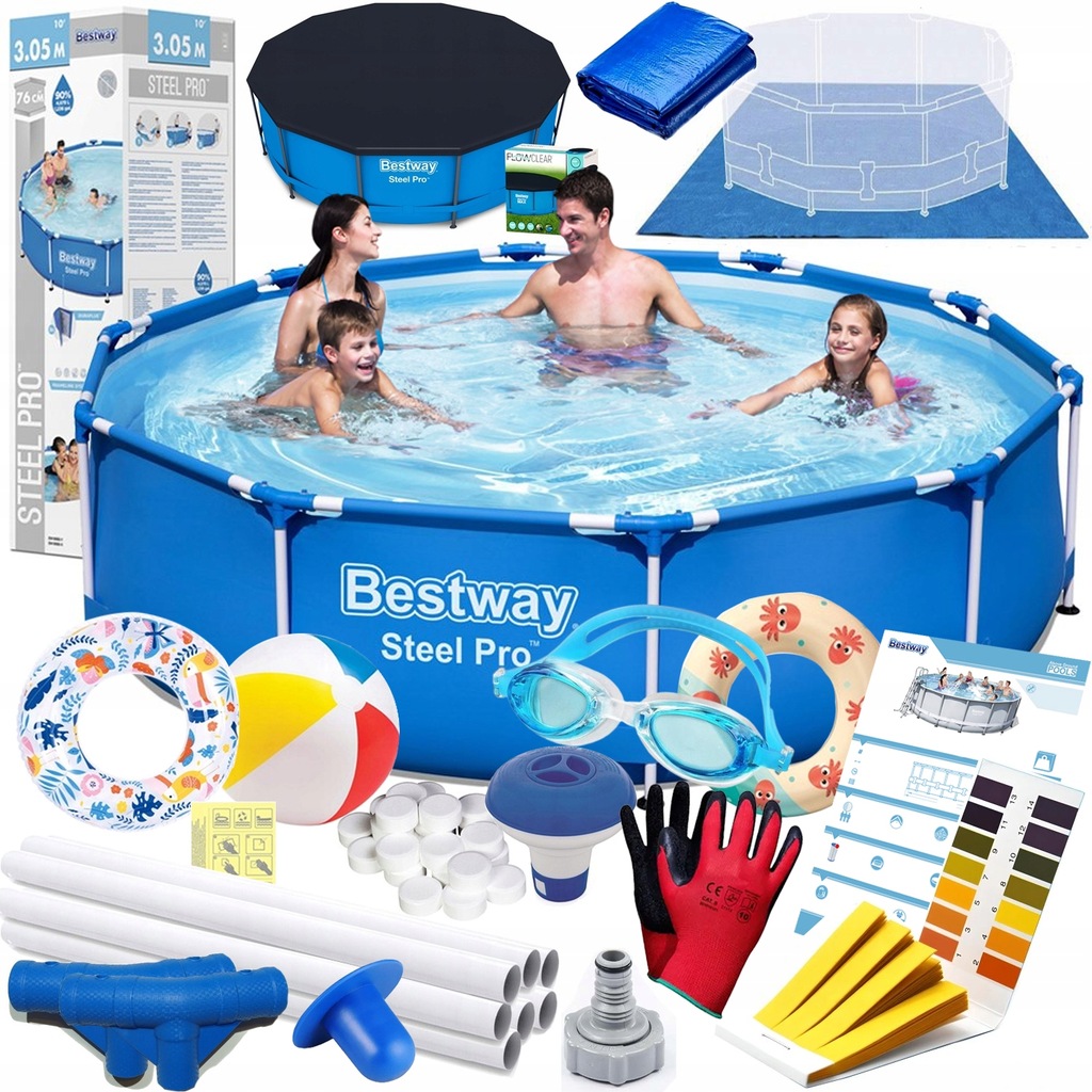 BASEN STELAŻOWY BESTWAY 305x76CM MATA POKRYWA 19w1