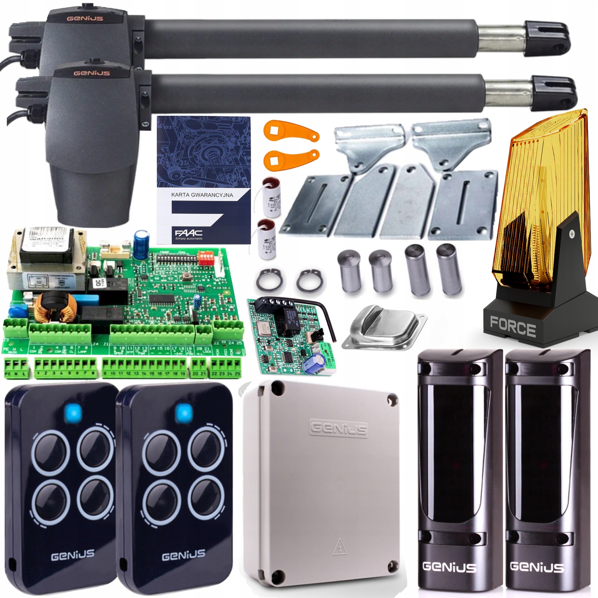 Set Genius Gbat 300 414 2x Pilot Echo 433MHz Led Lampa S Anténou