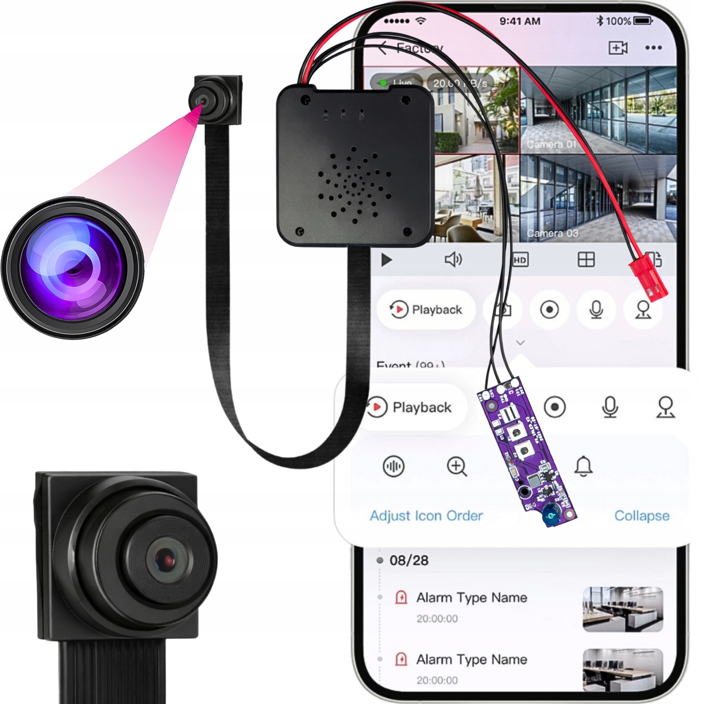 Mini Špionážní Wifi Kamera Skrytou Pomocí Androidu, Vzdálený Náhled, Senzor Pohybu