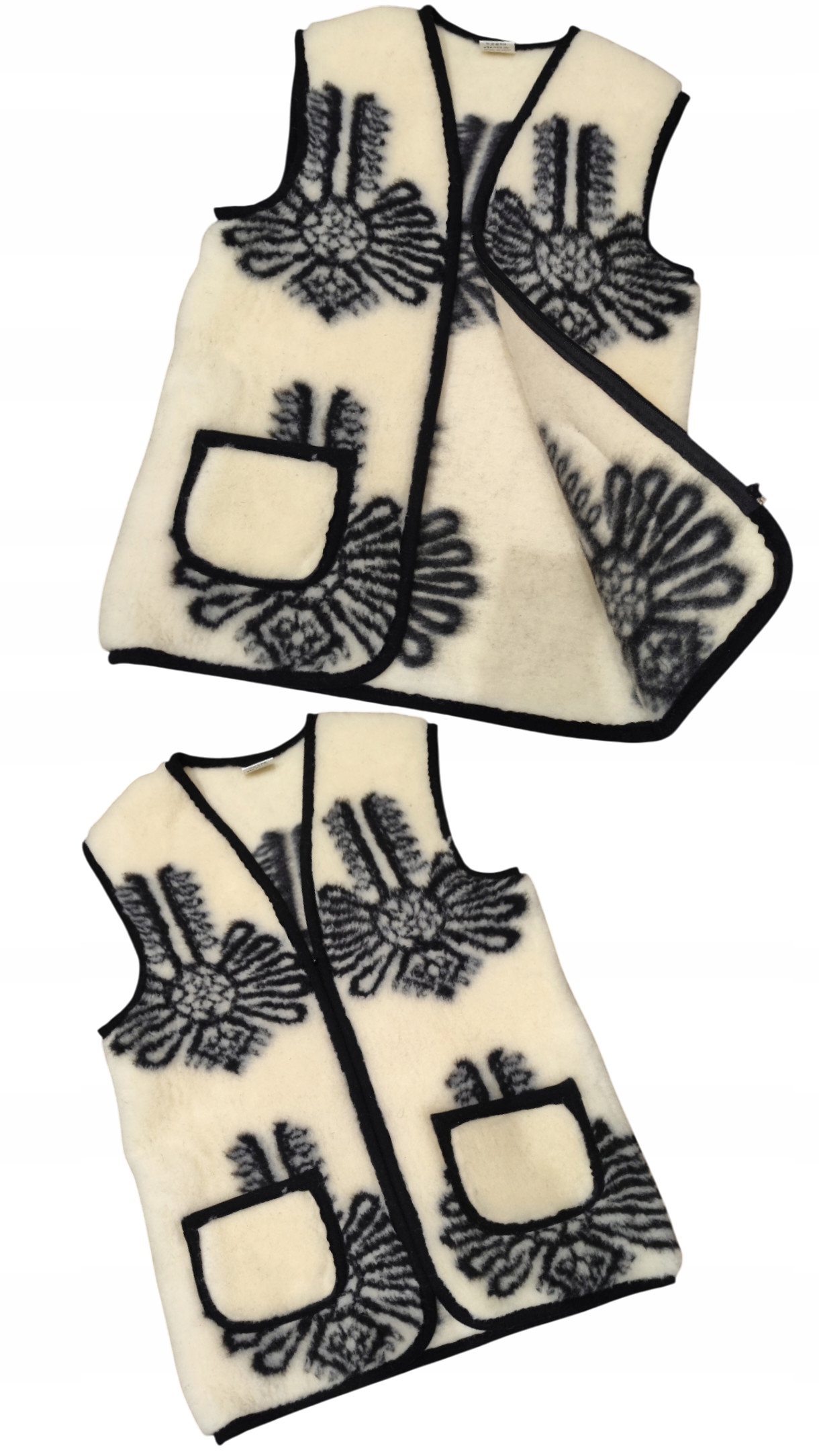 Vesta 100% Vlna Srdíčka Dámská Pánská Ovčí Vlna Merynos 4XL Parzenica