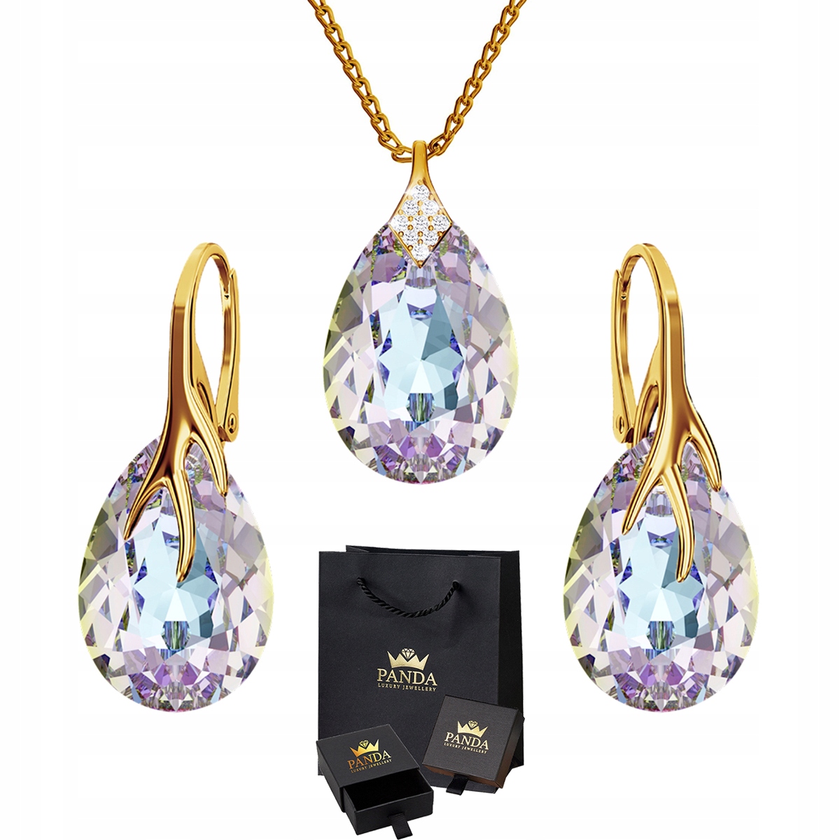 

Pozłacany Komplet Biżuterii Pazur Swarovski Srebro