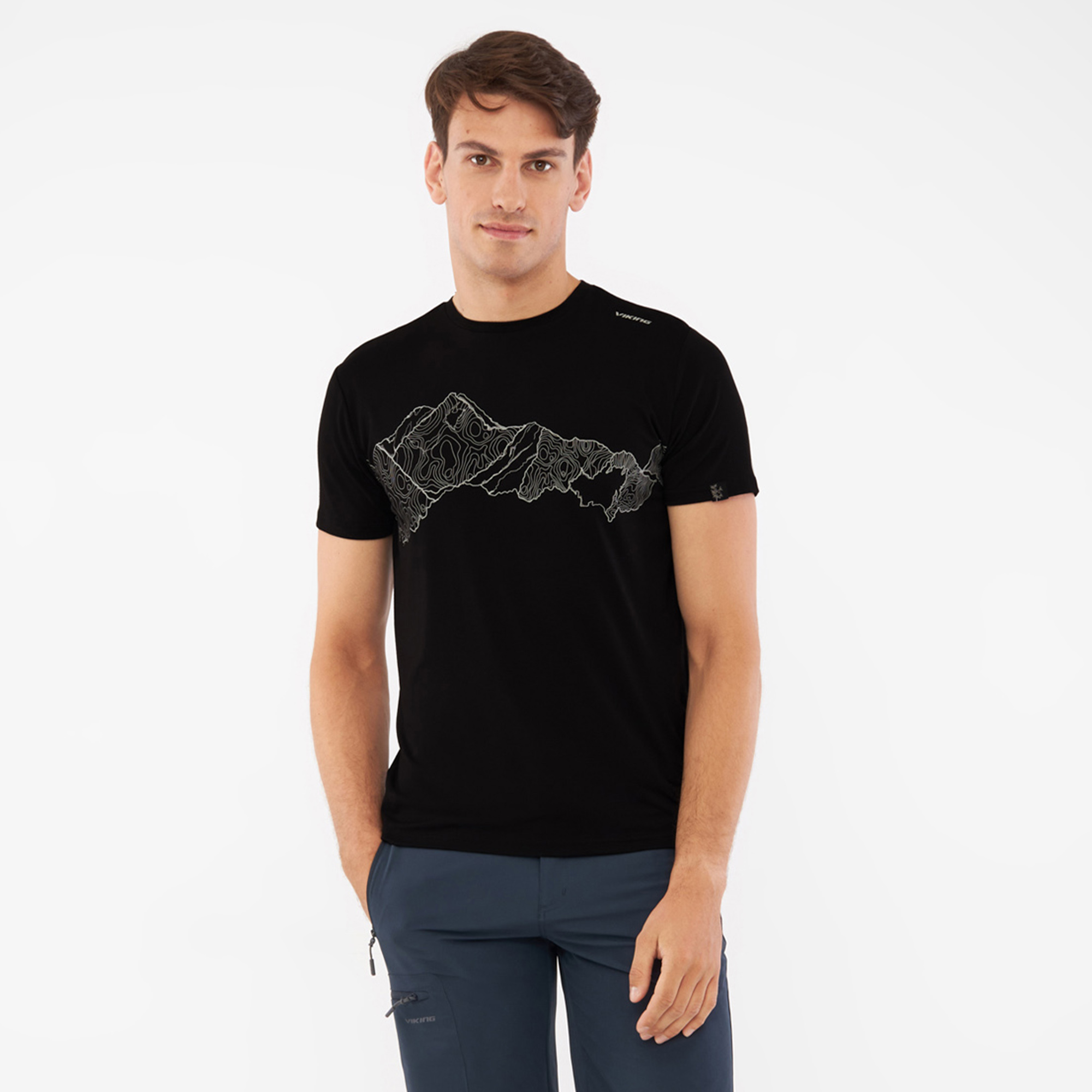 Koszulka T-shirt męski Viking Lenta Bamboo Light czarny rozmiar M