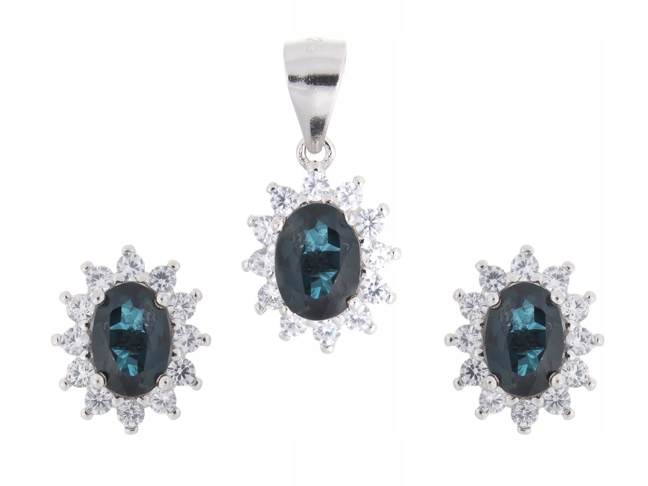 Stříbrný Rhodiovaný Komplet London Topaz Přírodní Dárek