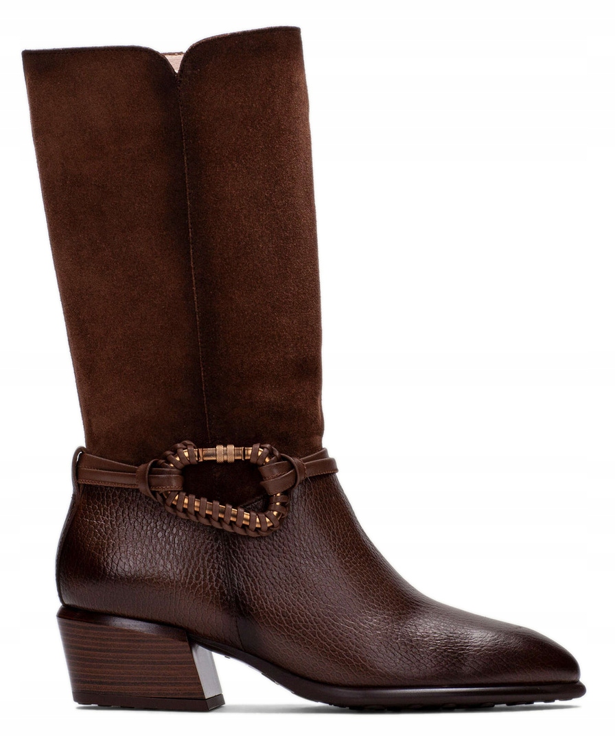 Hnědé Kotníkové Boty Kovbojské Boty Dámské Kozačky Na Koženém Podpatku Hispanitas 38