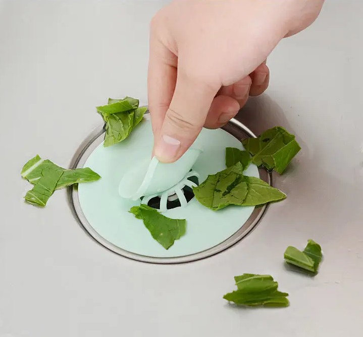 KOREK Z SITKIEM DO ZLEWU UMYWALKI WANNY SILIKONOWY ZAMYKANY SITKO Kolor inny