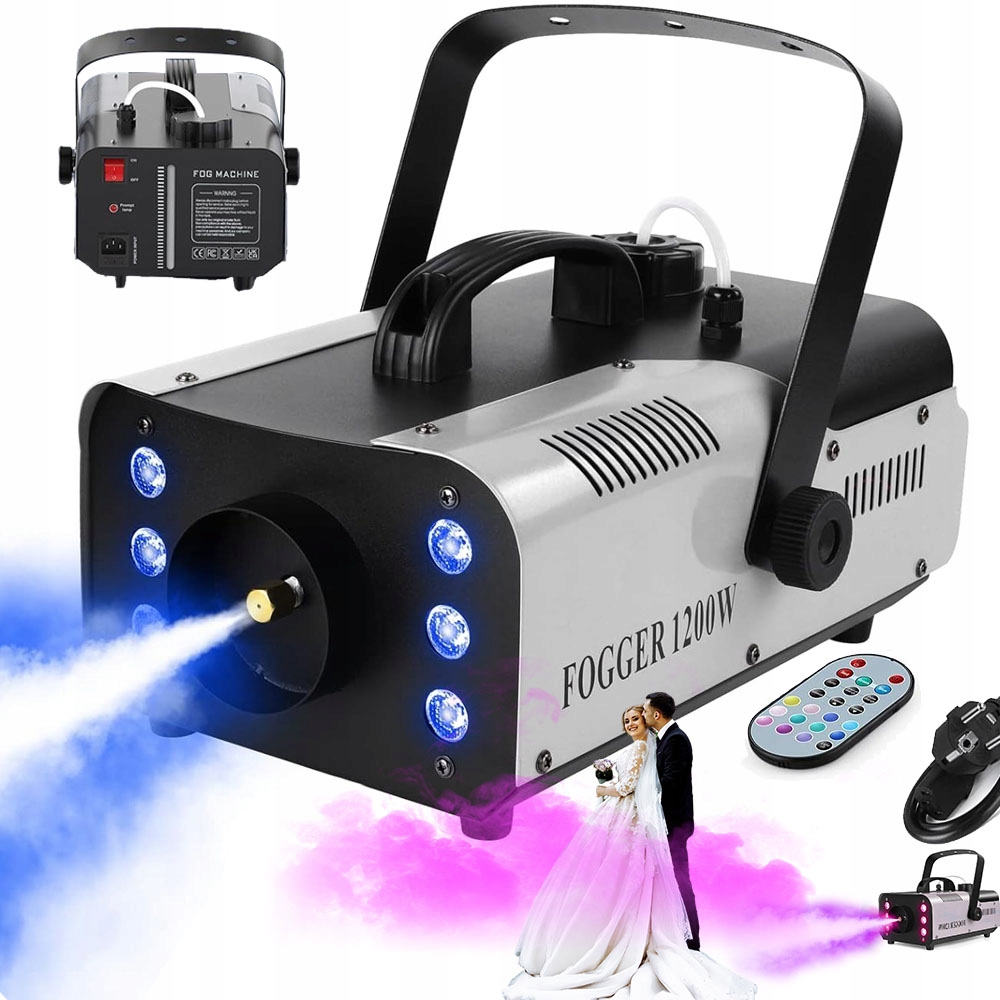 Výrobník Mlhového Kouře Pro Halloween S 6 Led 6 Barvami, Vyrobený Z Kovu 1200W